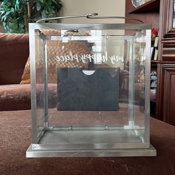 Brand New Hallmark My Happy Place Picture Frame Decor Box Glass Lantern Momento - Picture 5 of 10